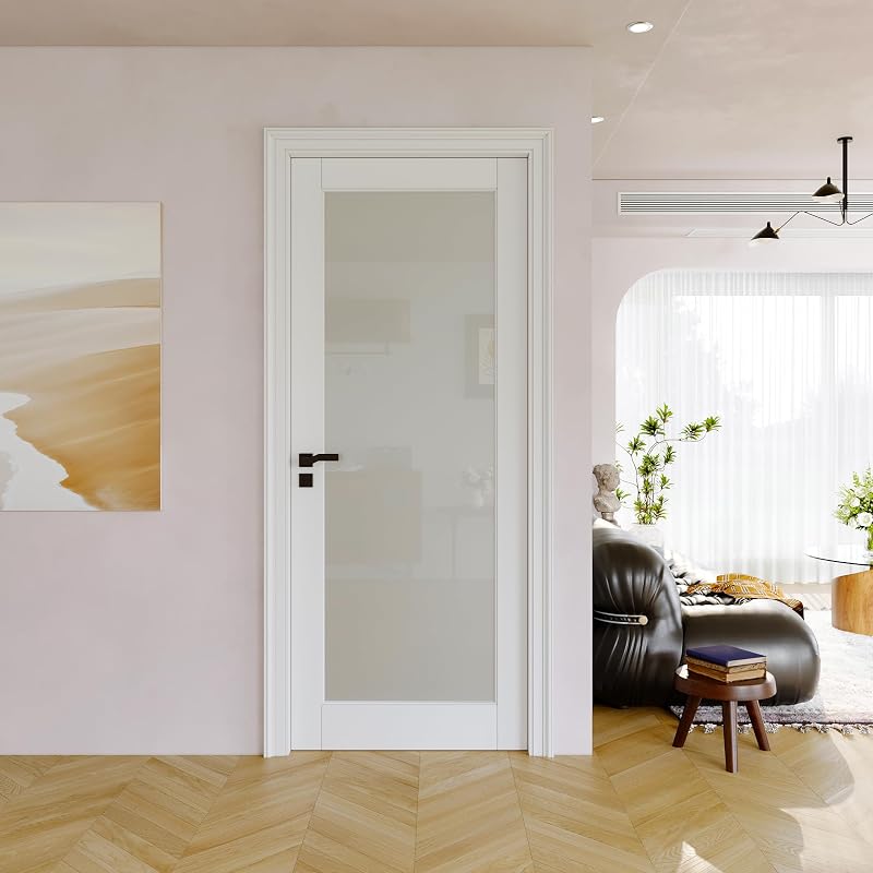Puerta batiente vidrio esmerilado sgcc 32x80pulg