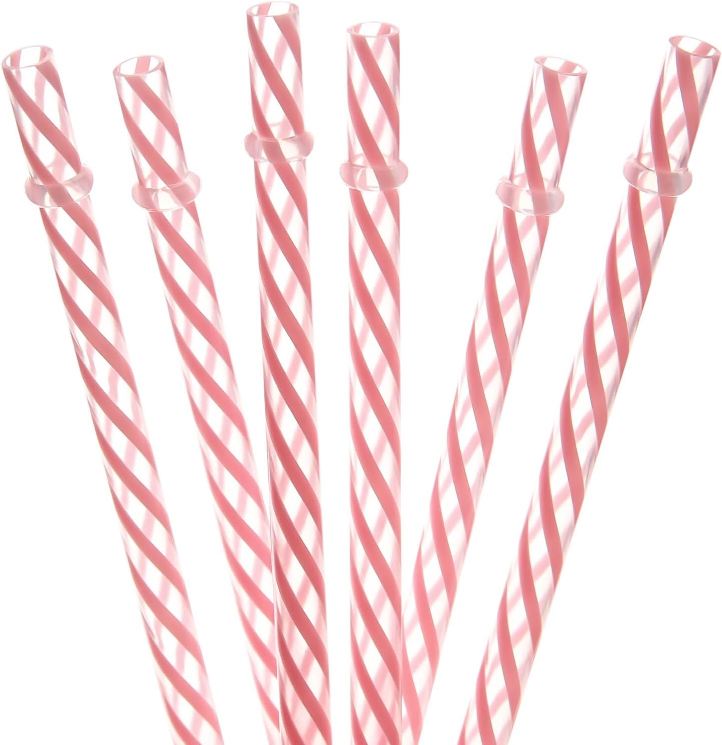 12 Pajitas Plástico Reutilizables 9pulg Sin BPA Rosa