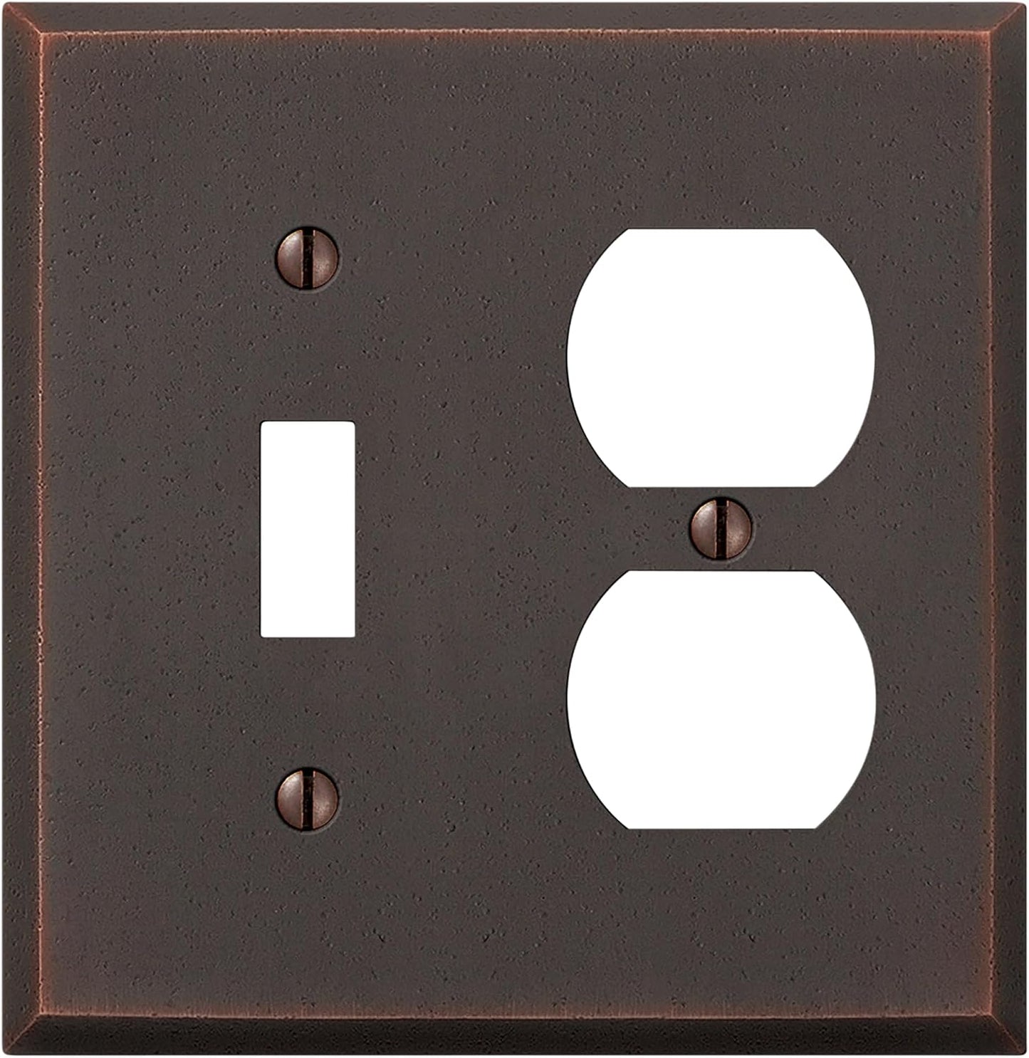 Placa pared metal fundido 1 palanca dúplex color bronce