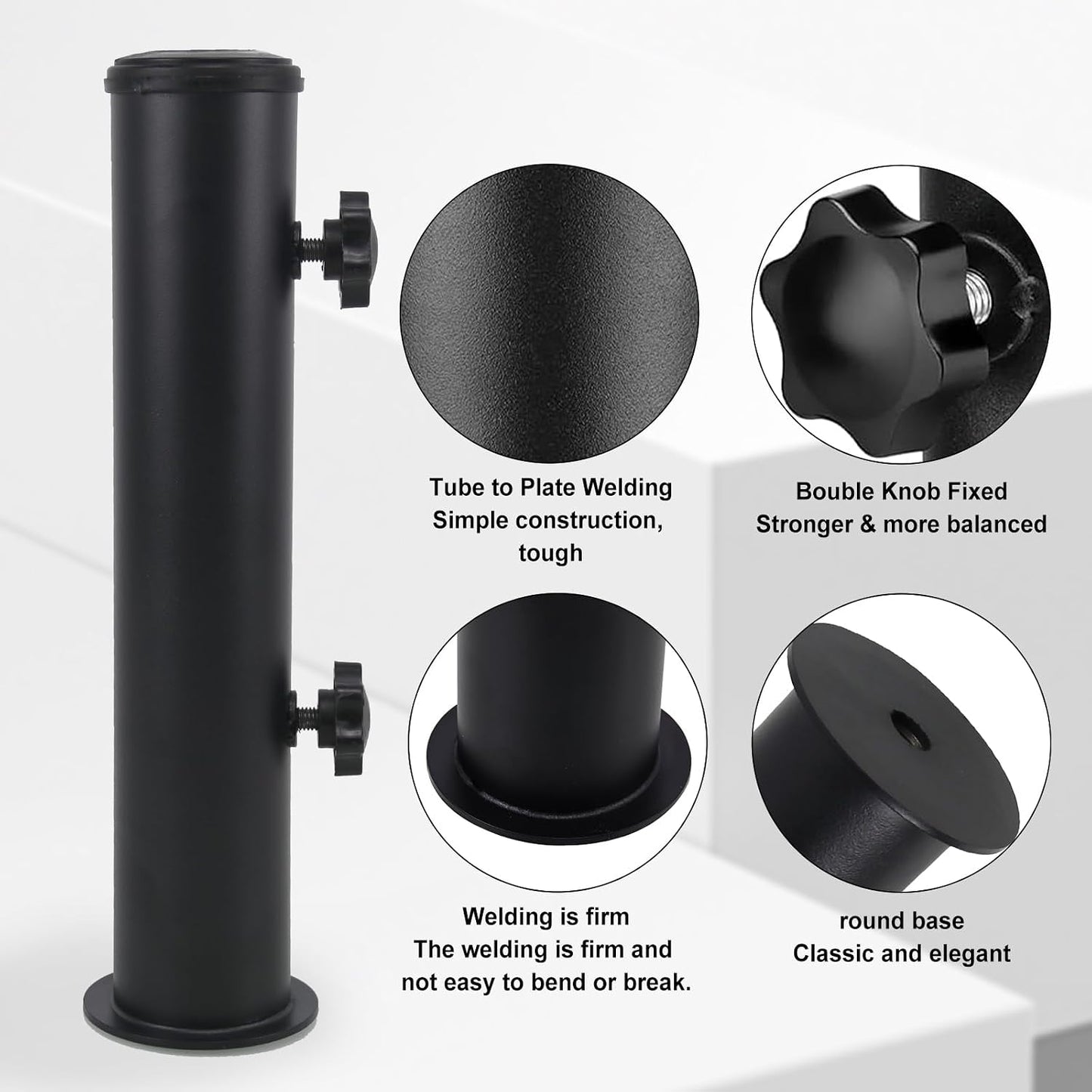 Soporte universal para paraguas negro resistente exteriores