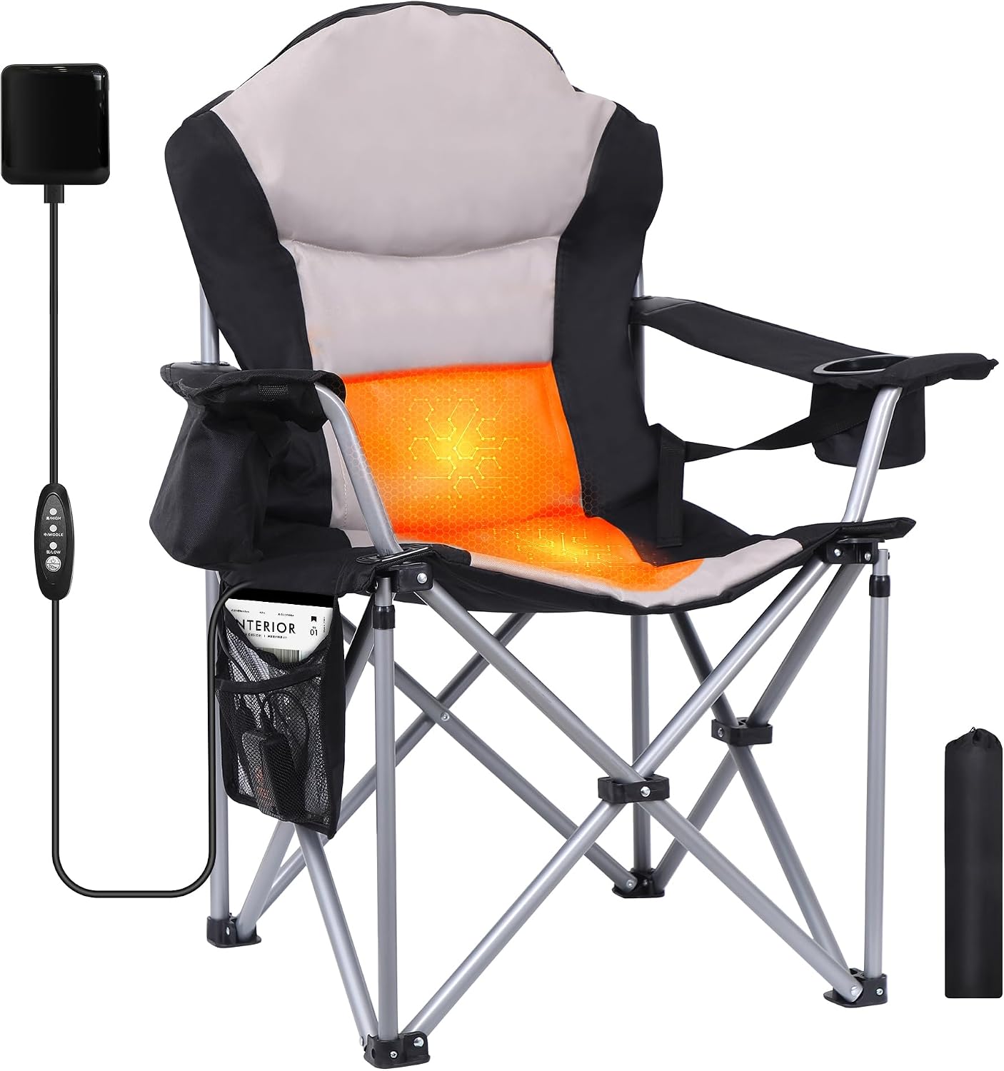 Silla deportiva climatizada plegable 10000mAh acolchado