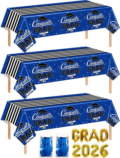 7 Decoraciones Graduación 3 Manteles 54x108pulg 2026 Globos