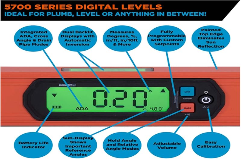 Nivel digital programable 48pulg naranja