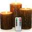 Velas LED sin llama con mecha 3D efecto pino 4-6 pulg