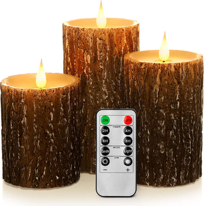 Velas LED sin llama con mecha 3D efecto pino 4-6 pulg
