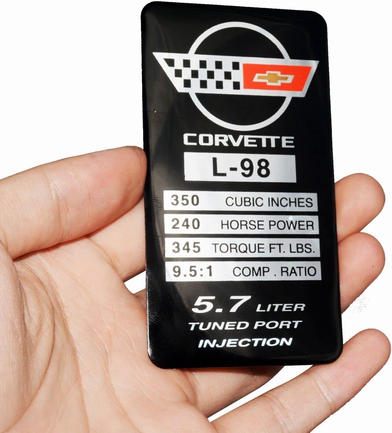 Placa identificación motor C4 Corvette 1987 L98 metal