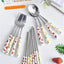 Set cubiertos con mango cerámica camping viaje estuche