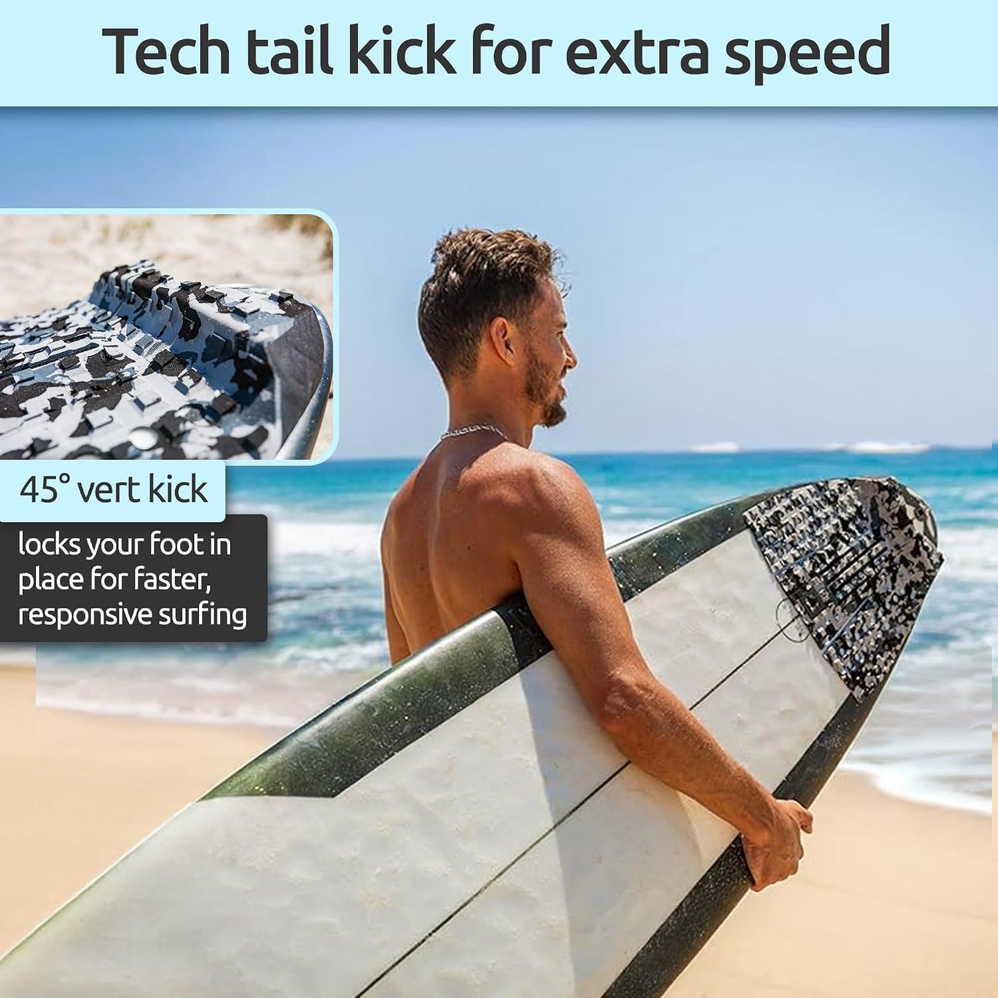 Almohadilla tracción 3 pzas adhesivo 3M para tabla surf