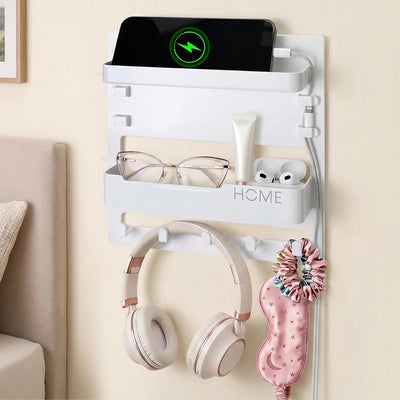 Organiz. pared dormitorio con clips y soporte