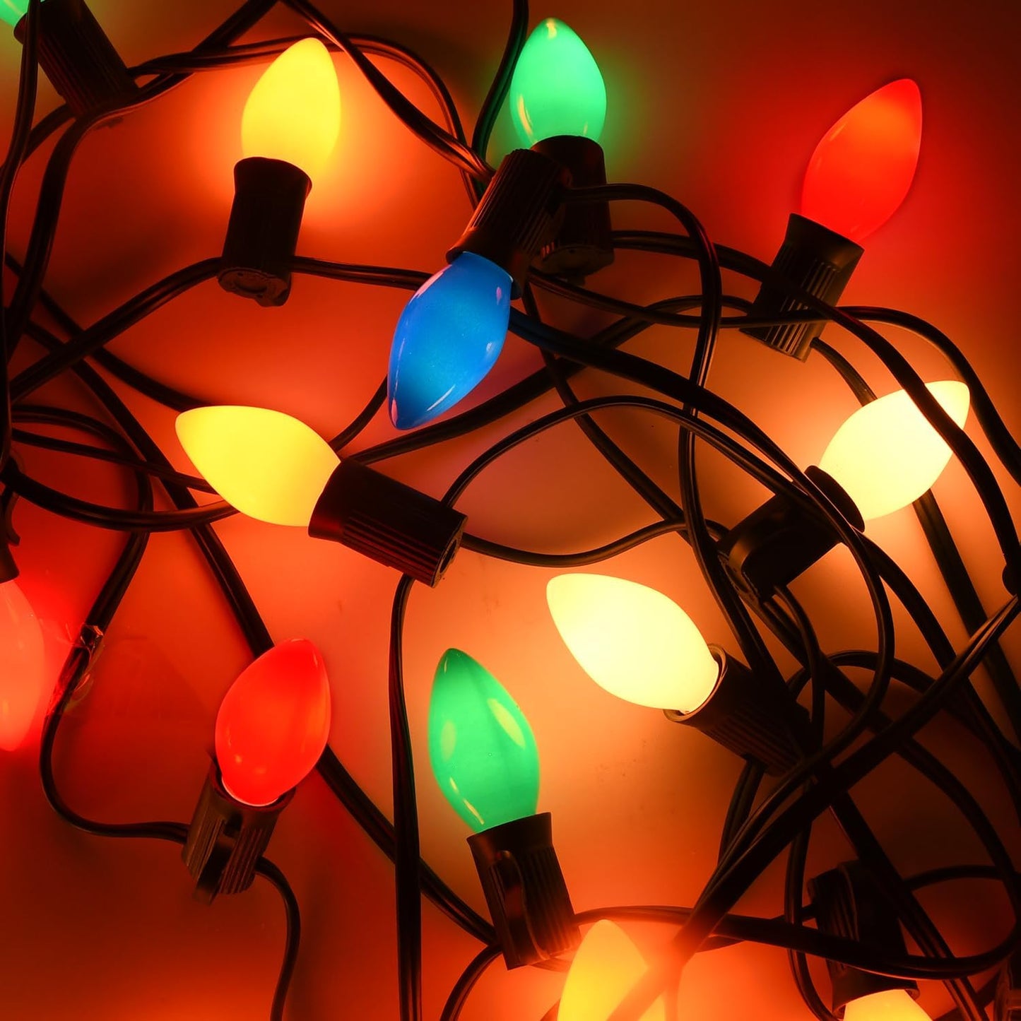 25 Bombillas LED C7 E12 Multicolor para Cadena Luces Navidad