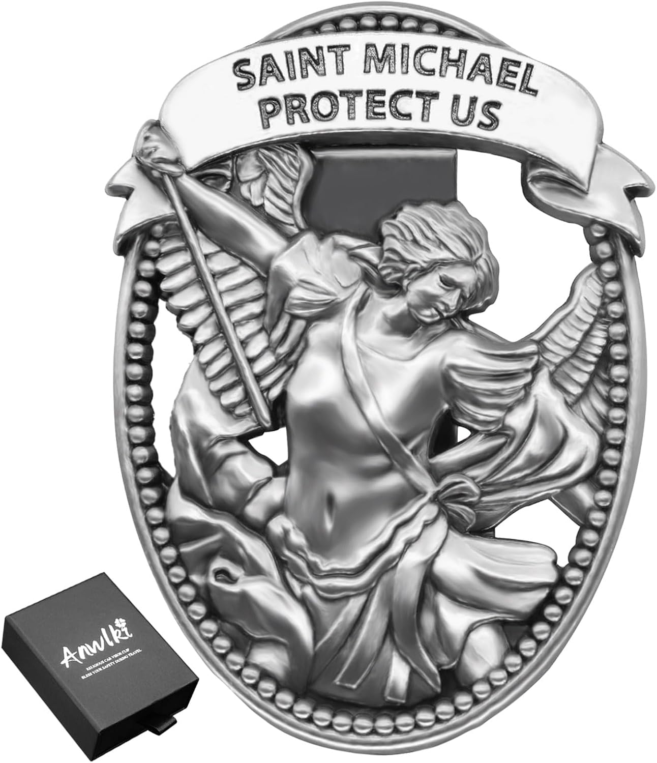 Medalla San Miguel para visera automóvil regalo religioso