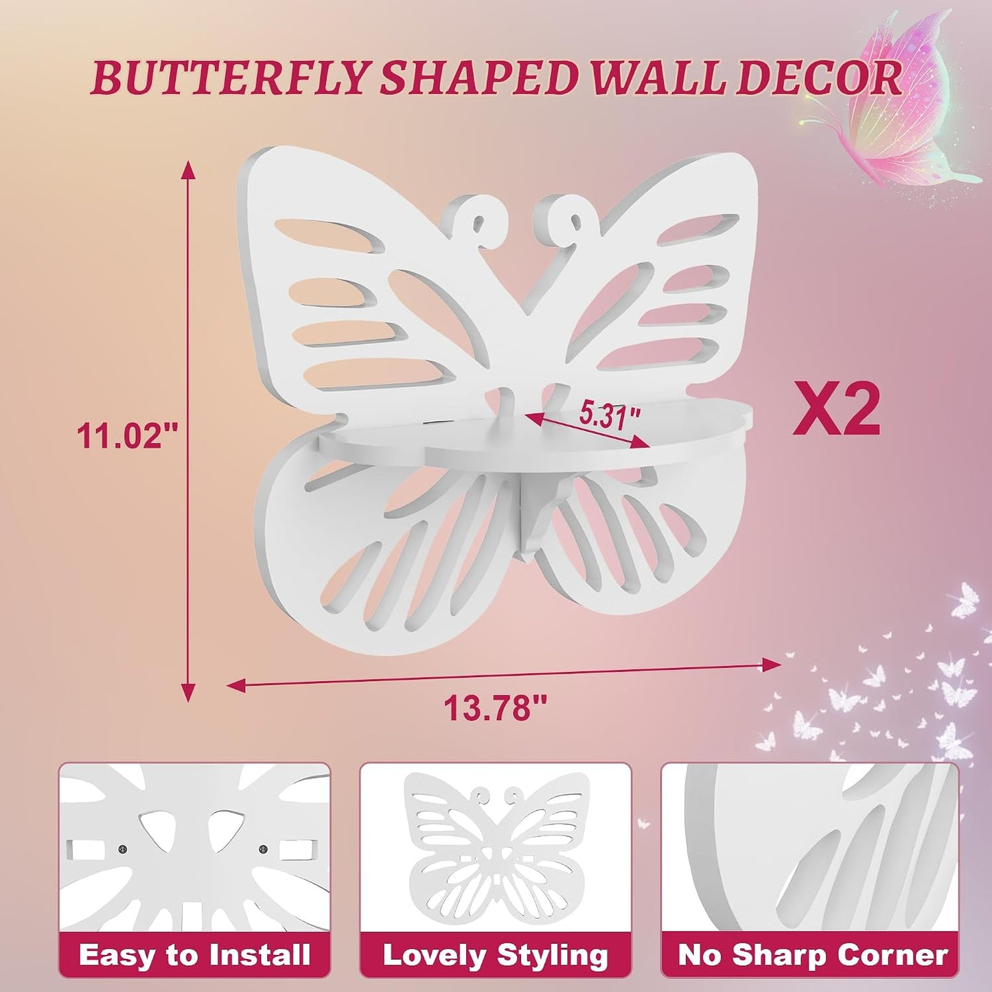 Estante de pared 2 niveles para habitación de niños