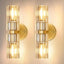 2 Apliques Pared Latón Cristal K9 13" Modernos