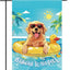 Bandera jardín doble cara lino 12x18pulg texto welcome pool