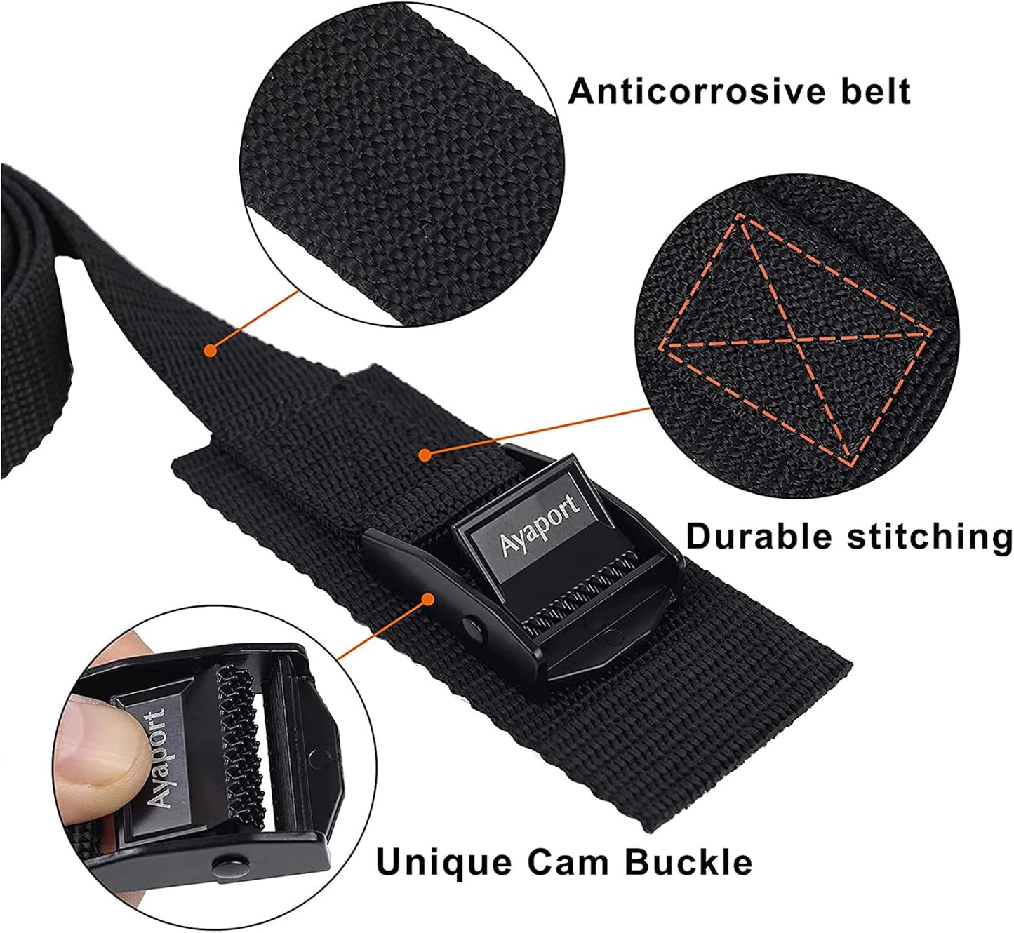 Correas amarre ajustables hebilla leva 6ft pack 4