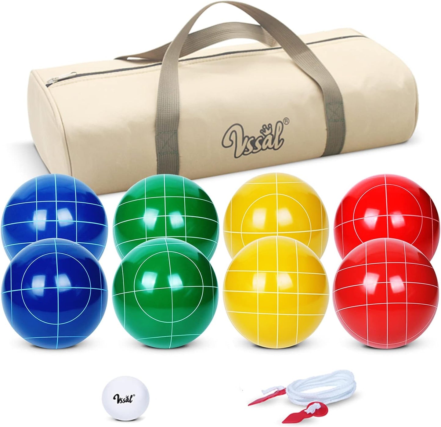 Set pelotas bocce 100mm 8 pzas resina pallino bolsa