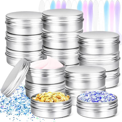 12 Pzas Tarros Aluminio 2oz con Tapa Rosca para Lociones