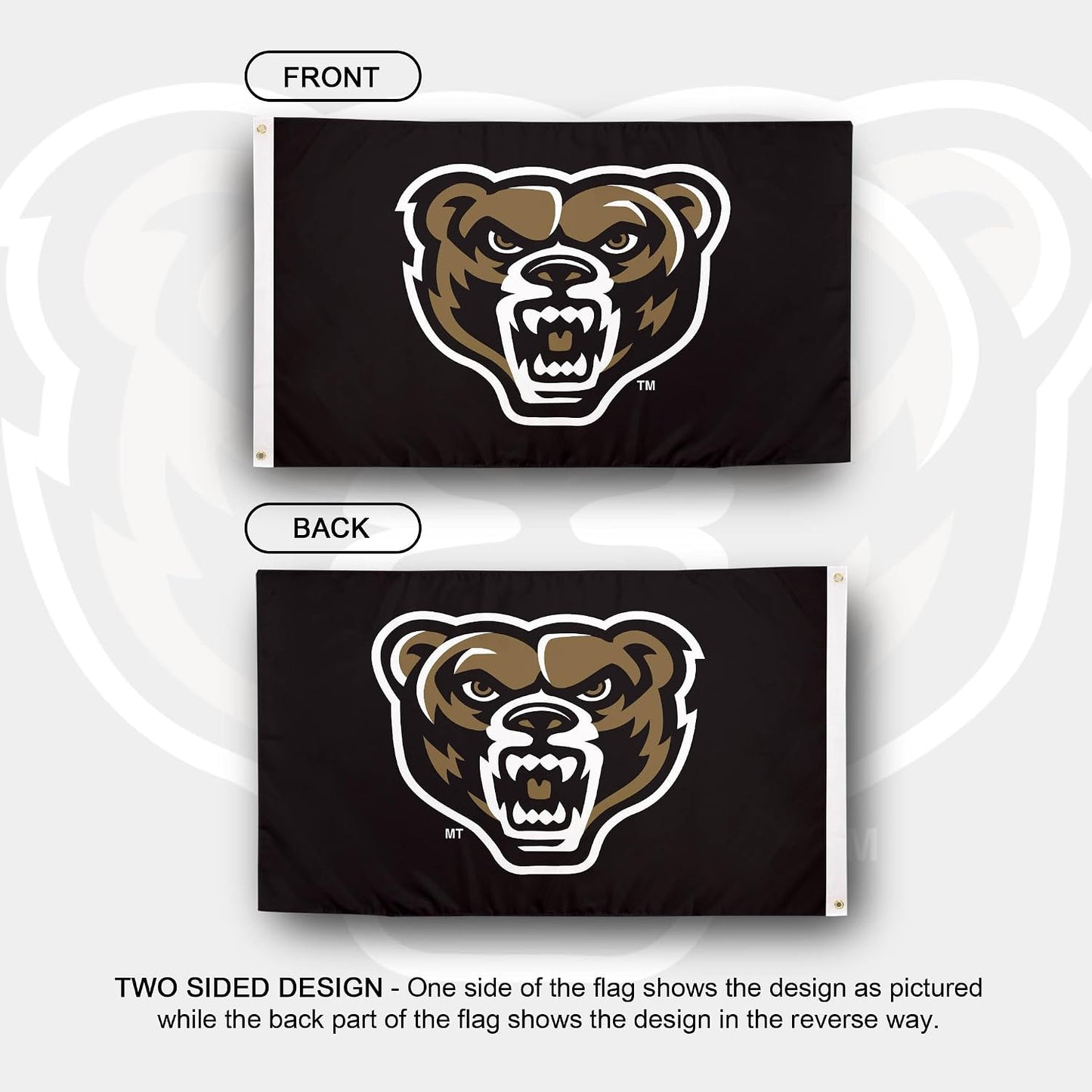 Bandera OU Grizzlies 3x5ft tela poliéster duradera