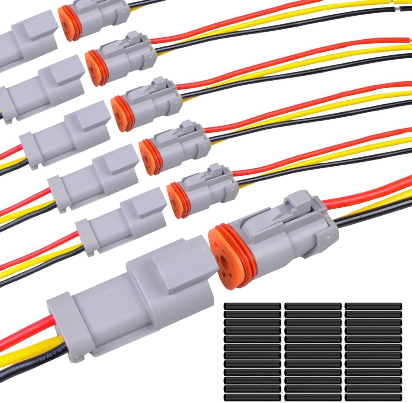 6 Conectores DT impermeables 3 pines cables 16 AWG 600V