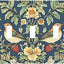 Placa interruptor pared vintage william morris 3 segmentos