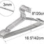 50 Perchas Acero Inox 16.5"