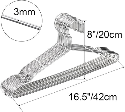 50 Perchas Acero Inox 16.5"