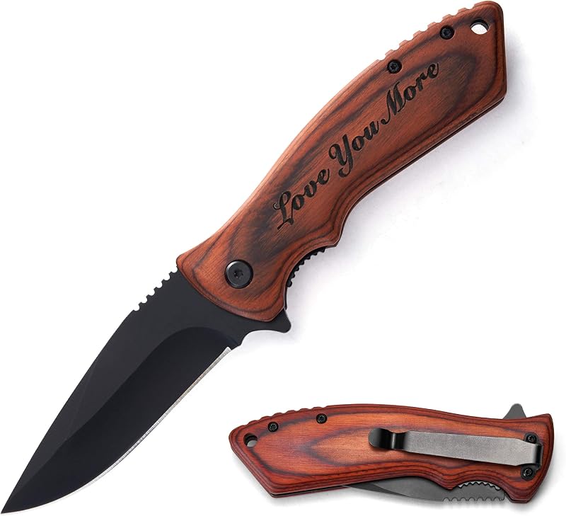 Cuchillo plegable grabado para novio esposo cumpleaños aniversario