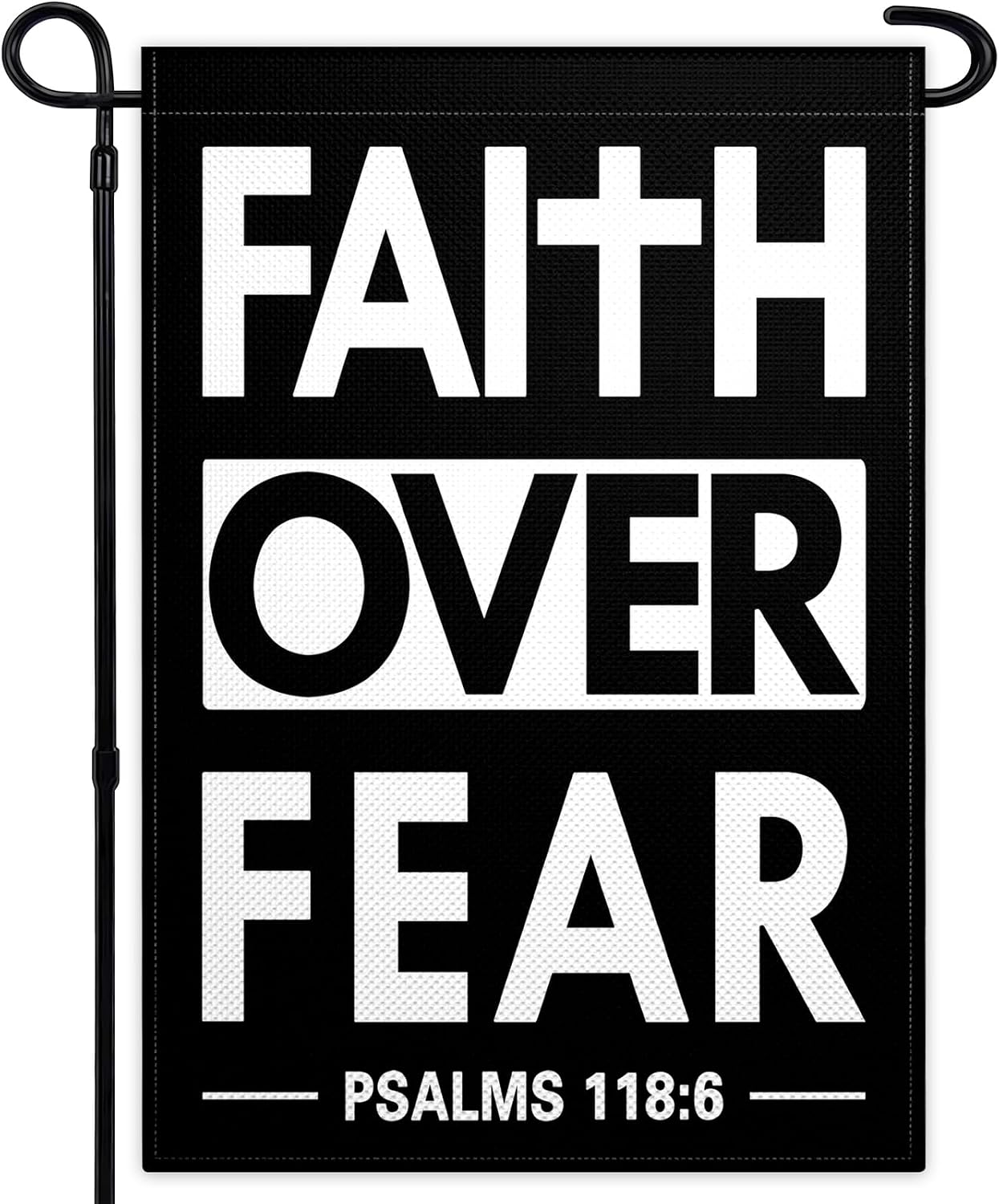 Bandera jardín doble cara 12x18pulg texto faith over fear