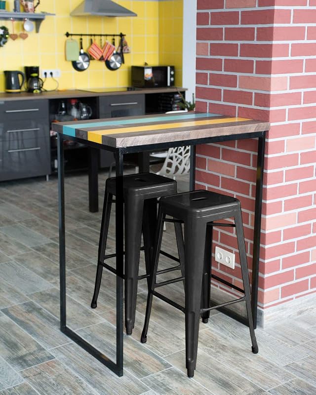 4 Taburetes Bar Metal Altura 24" Industriales Apilables