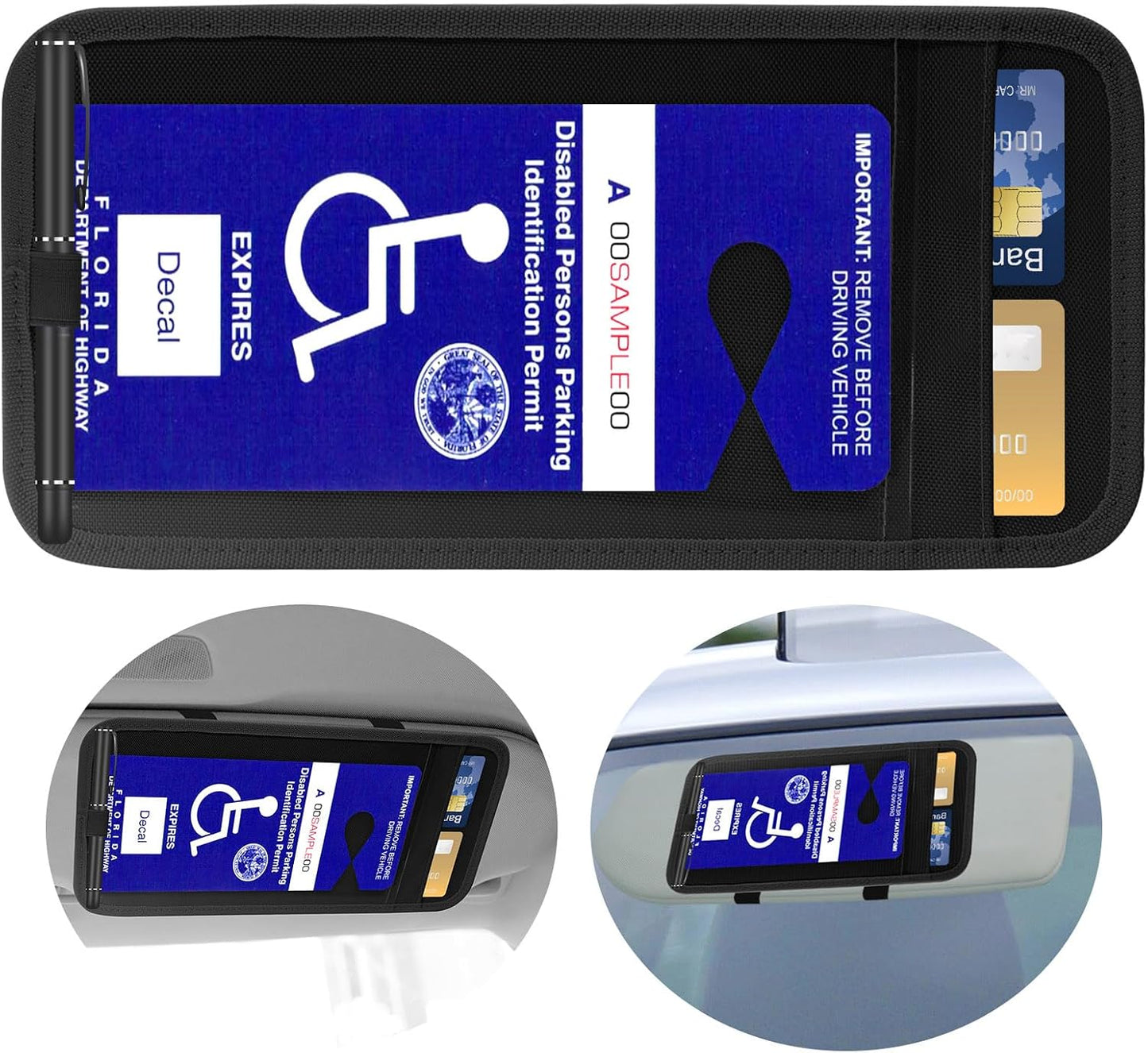 Soporte cartel discapacitados para visera automóvil