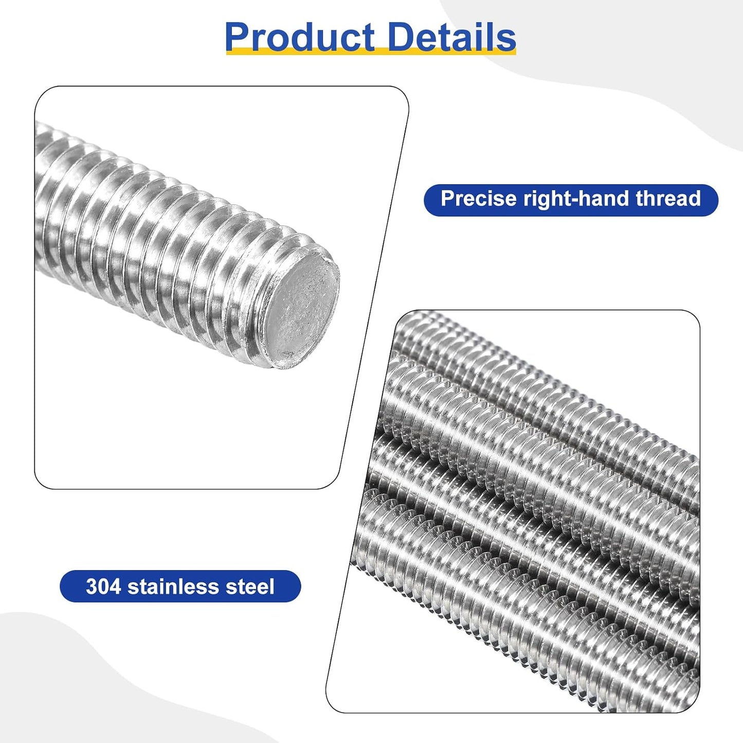 15 Pzas Perno Acero Inox M8x5.906pulg Roscado Derecho