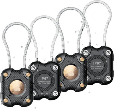 4 Soportes Airtag con Cable Llavero IPX7 Impermeable
