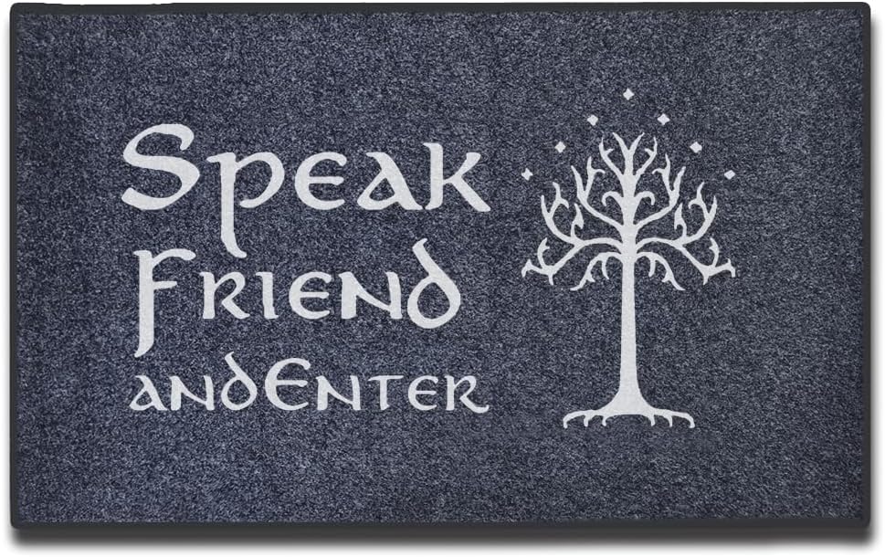 Felpudo absorbente 30x18pulg texto speak friend