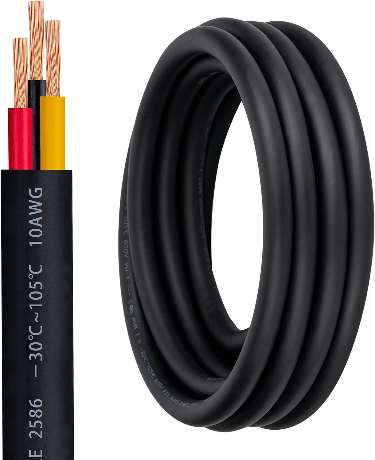 Cable eléctrico 10/3 16ft 600V para motor luces