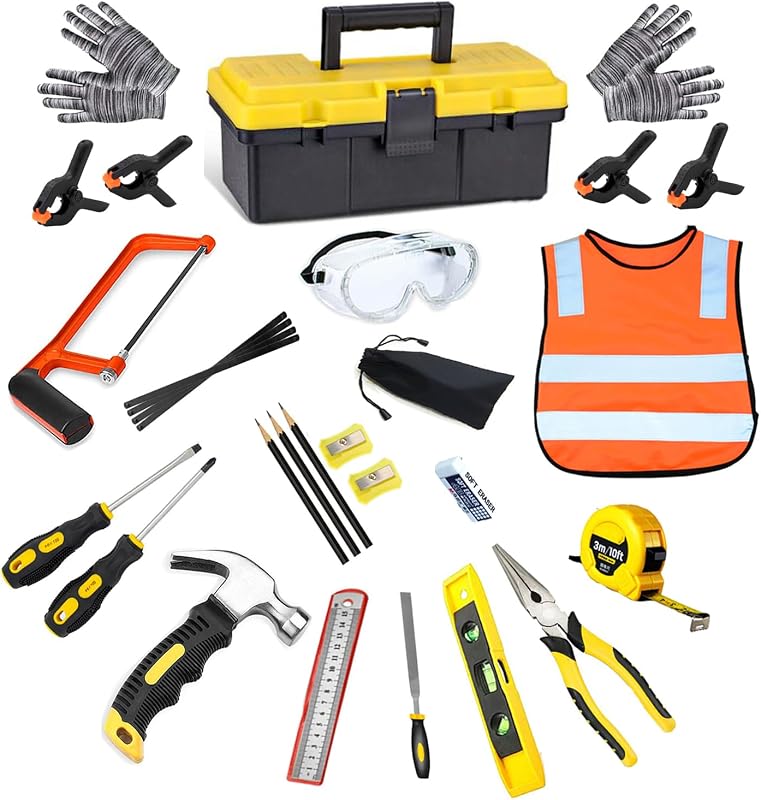 Set 30 Pzas Herramientas Reales para Niños Carpintería