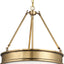 Lámpara colgante 3 luces Harbour Point Collection oro 19pulg