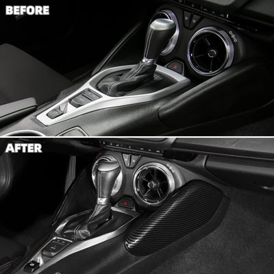 Cubierta lateral palanca cambios fibra carbono Chevy Camaro
