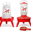 Set 2en1 alimentador pollitos 0.4gal llenado superior rojo