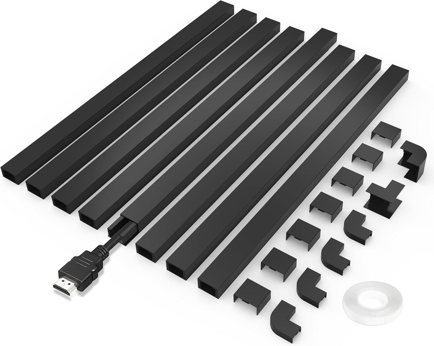 Corrector cables negro 125pulg paquete 8