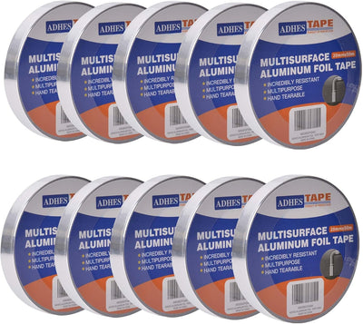 Cinta aluminio resistente calor 10 rollos 0.78pulg x55yd HVAC