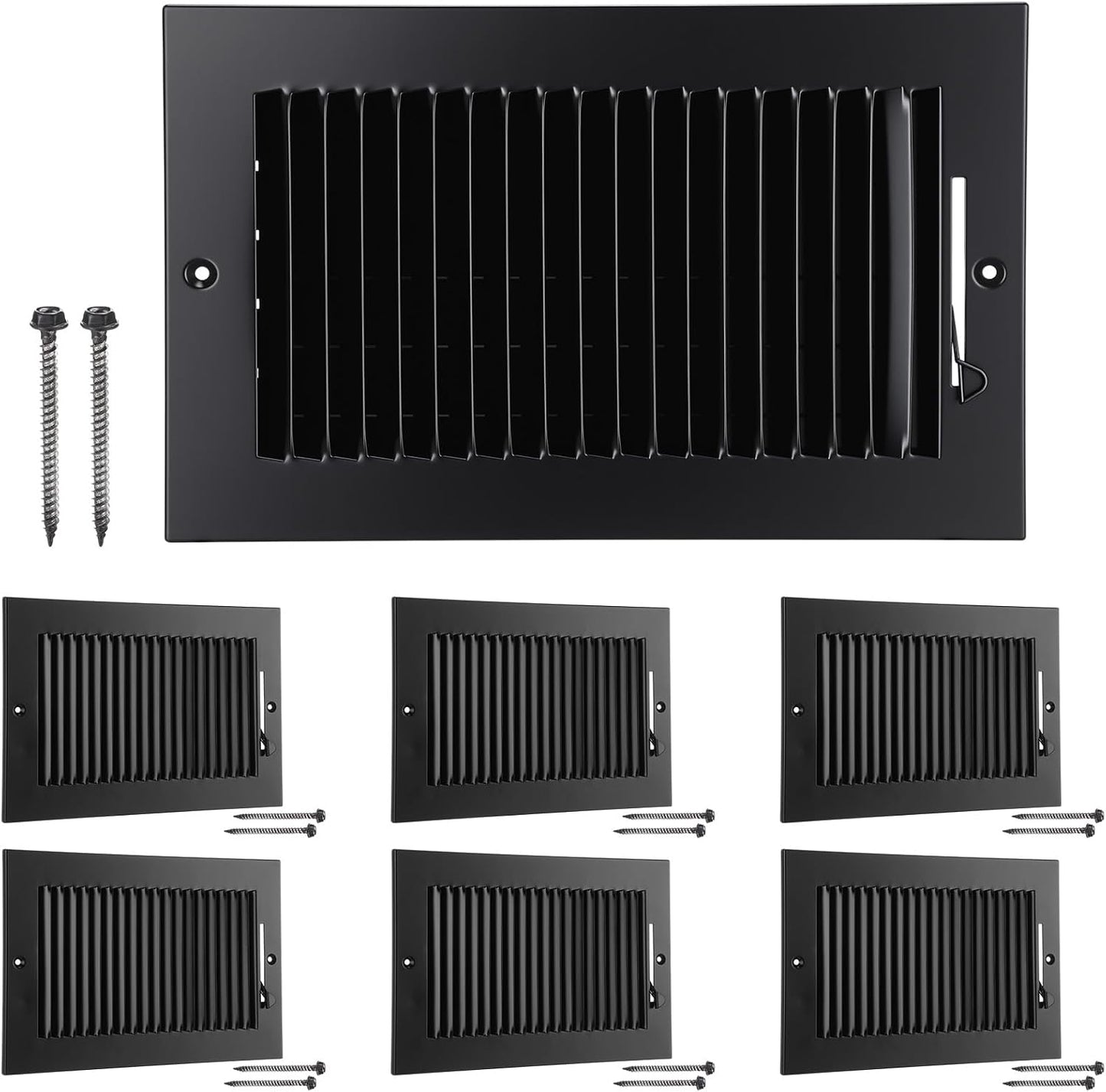 6 Rejillas Ventilación 6x10pulg Regulador Acero