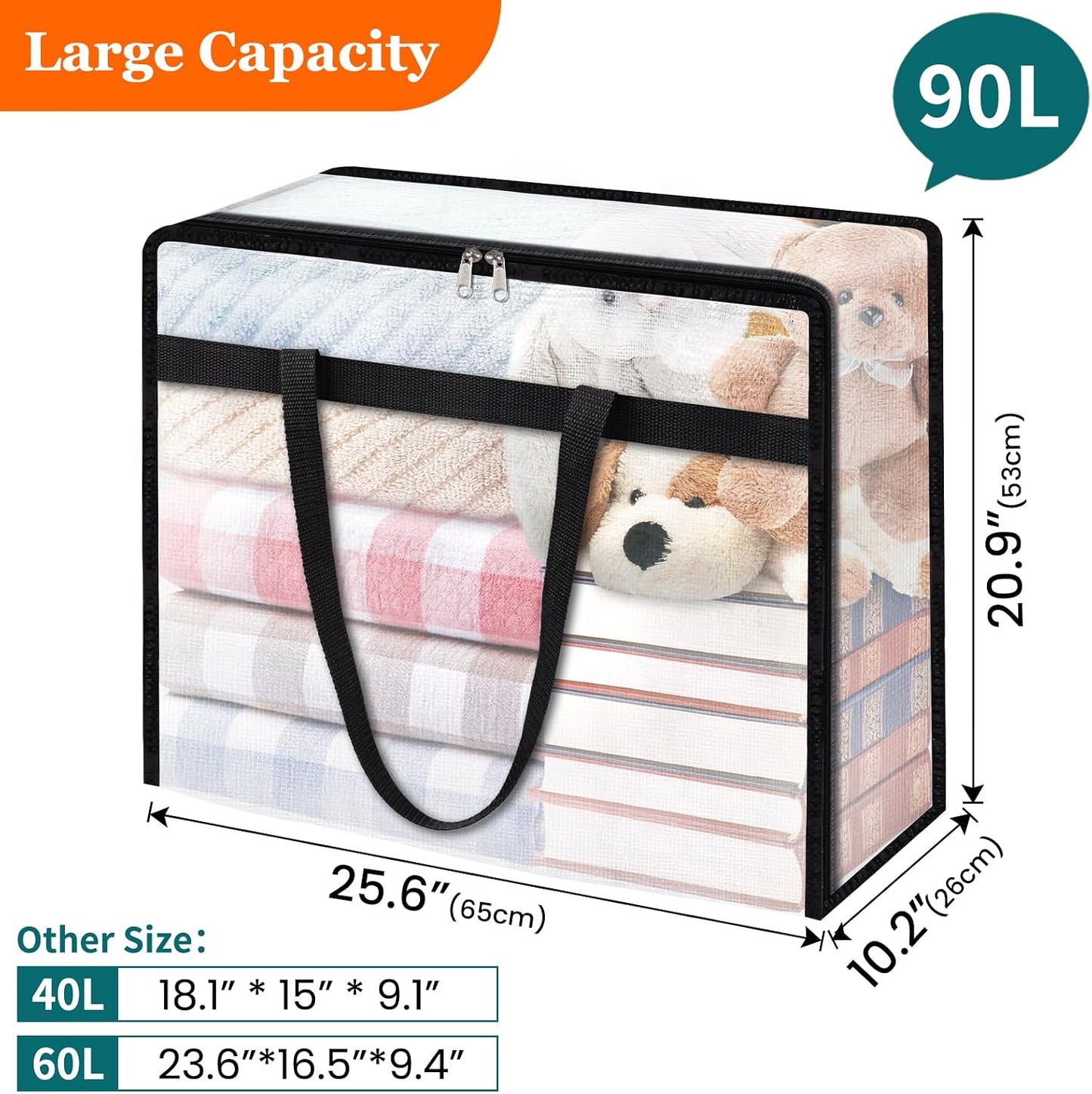 6 Pzas Bolsas Almacenamiento Transparentes con Cremallera
