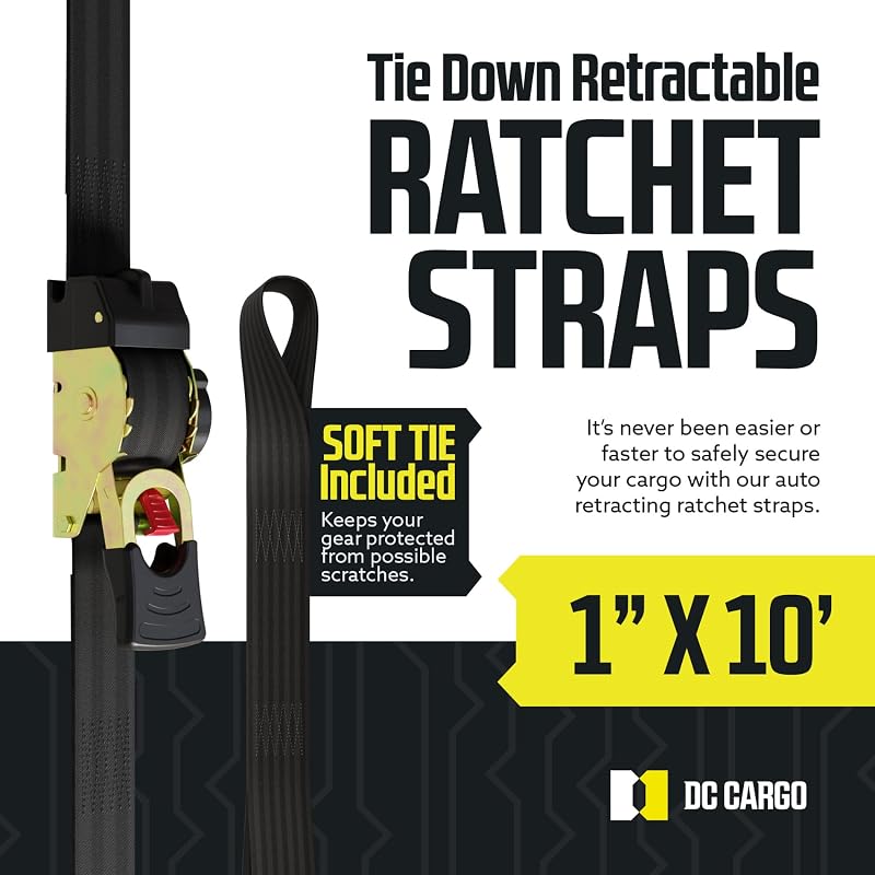 2 Correas trinquete retráctil 1" x10ft 1209lb camión