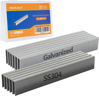 Grapas corona 1/4 pulg acero inox 304 y galvanizado