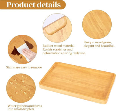 Portavelas madera 11x6.5pulg bandeja decorativa mesa café hogar