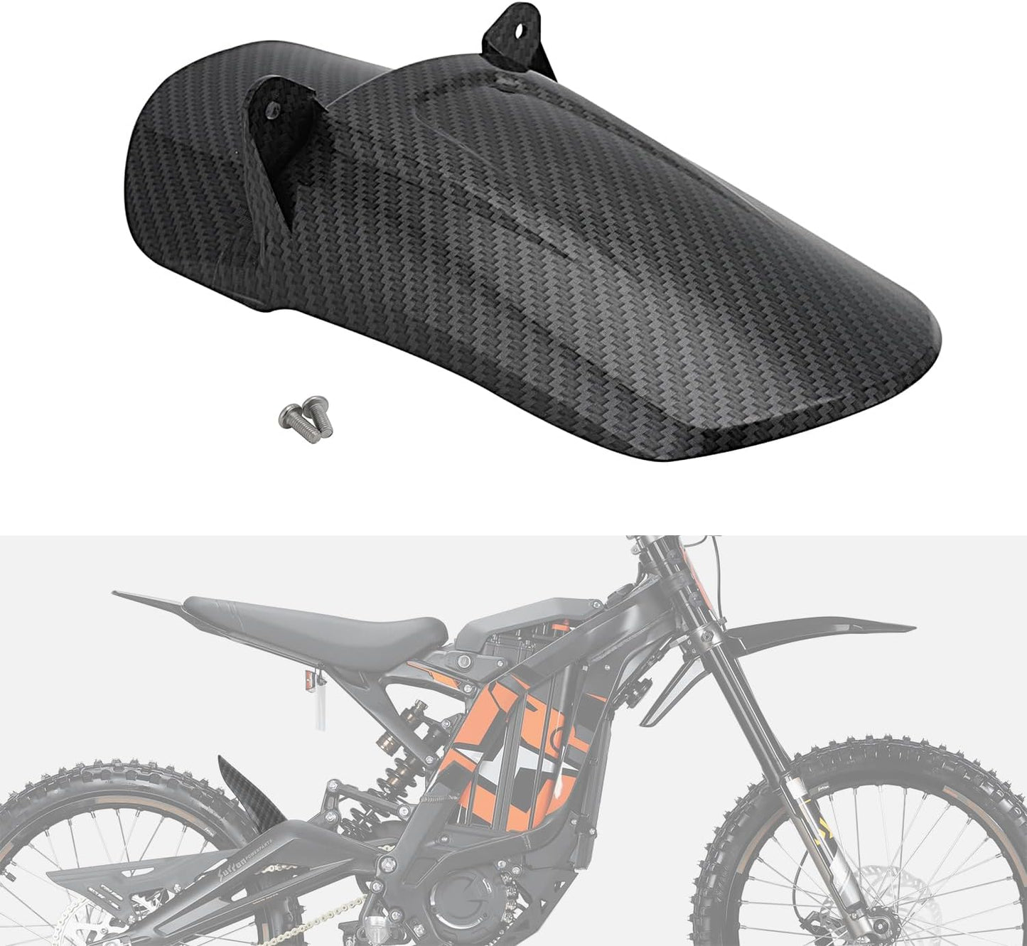 Protector lodo trasero motocicleta fibra carbono