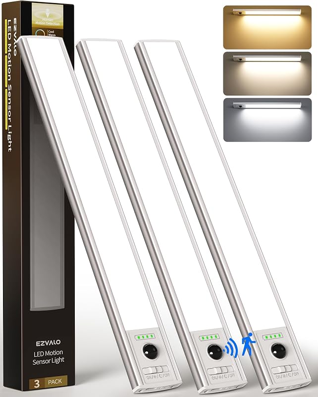 Iluminación inalámbrica 12" sensor movimiento 96 LED