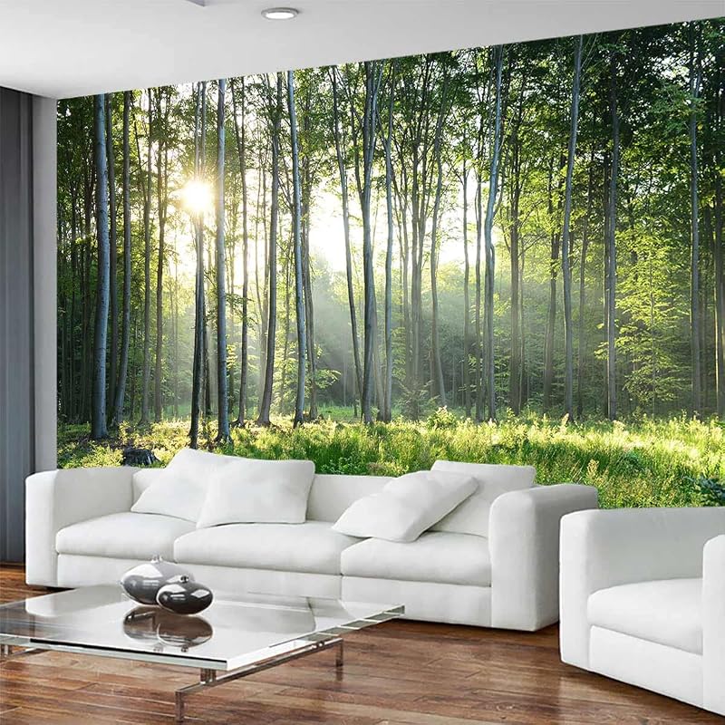 Mural papel tapiz naturaleza bosque sala de estar