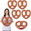 6 Pzas Pretzels Inflables Oktoberfest 15" Decoración Alemana