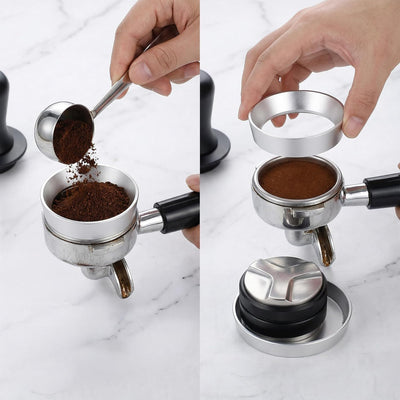 Embudo dosificador espresso plateado 8 imanes aluminio 2.283in
